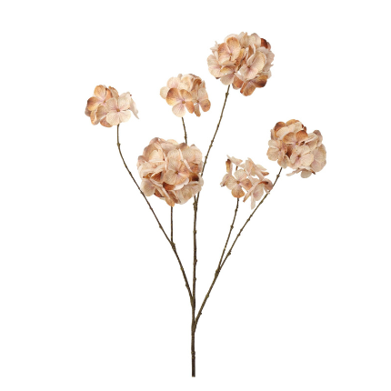 Kunsttak Hortensia x6 100 cm Licht Coffee