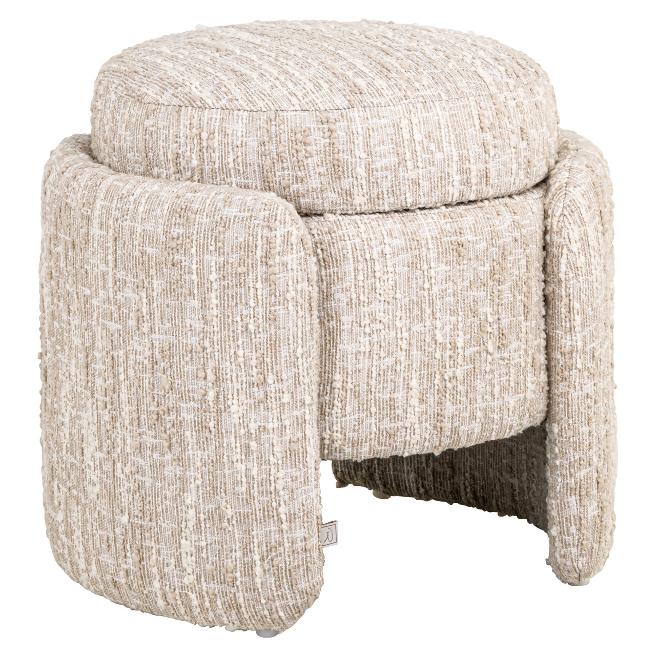 Poef & Voetenbank Cupid beige angora with storage