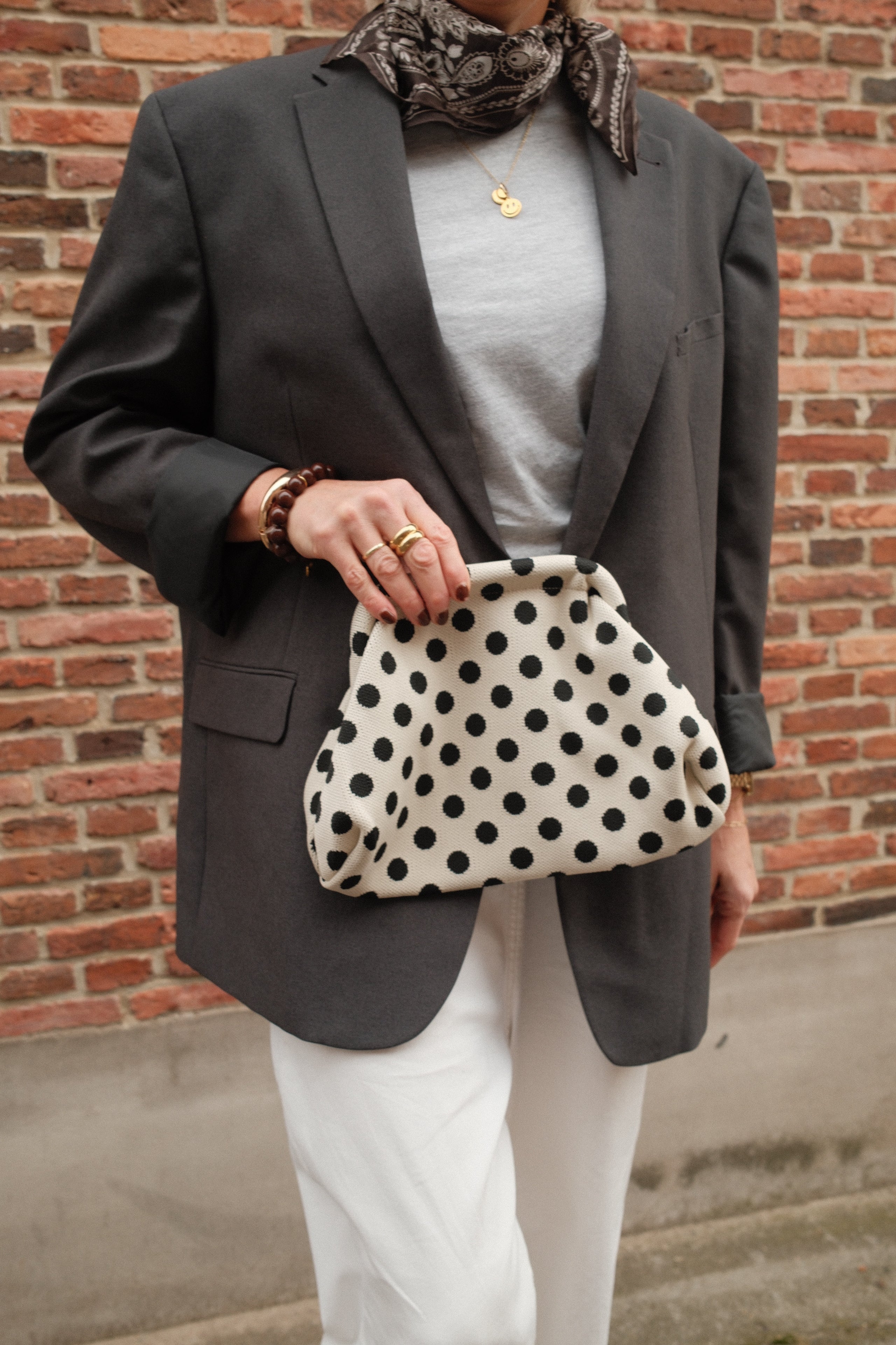 Polkadot Clutch - Wit