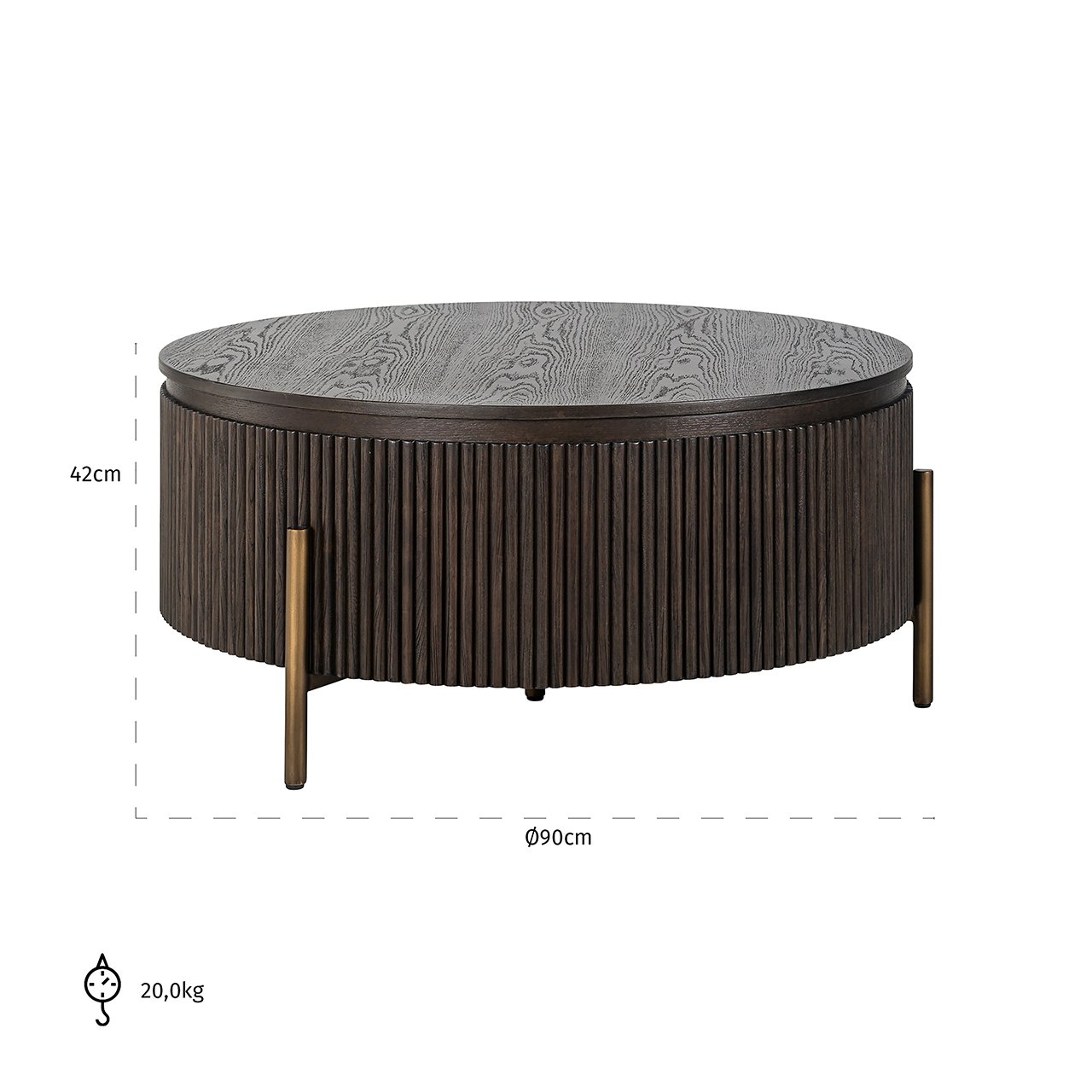 Salontafel Luxor 95Ø Brown