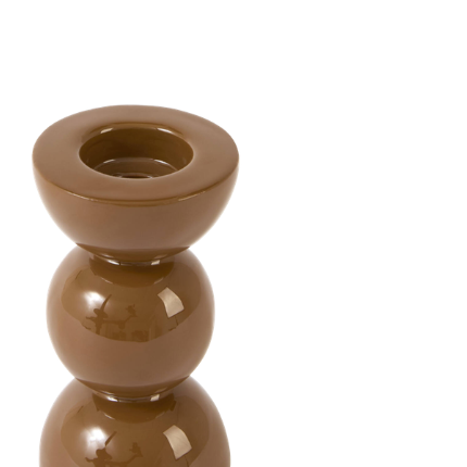 Kandelaar Nyons Glans caramel Ø7,5x14 cm