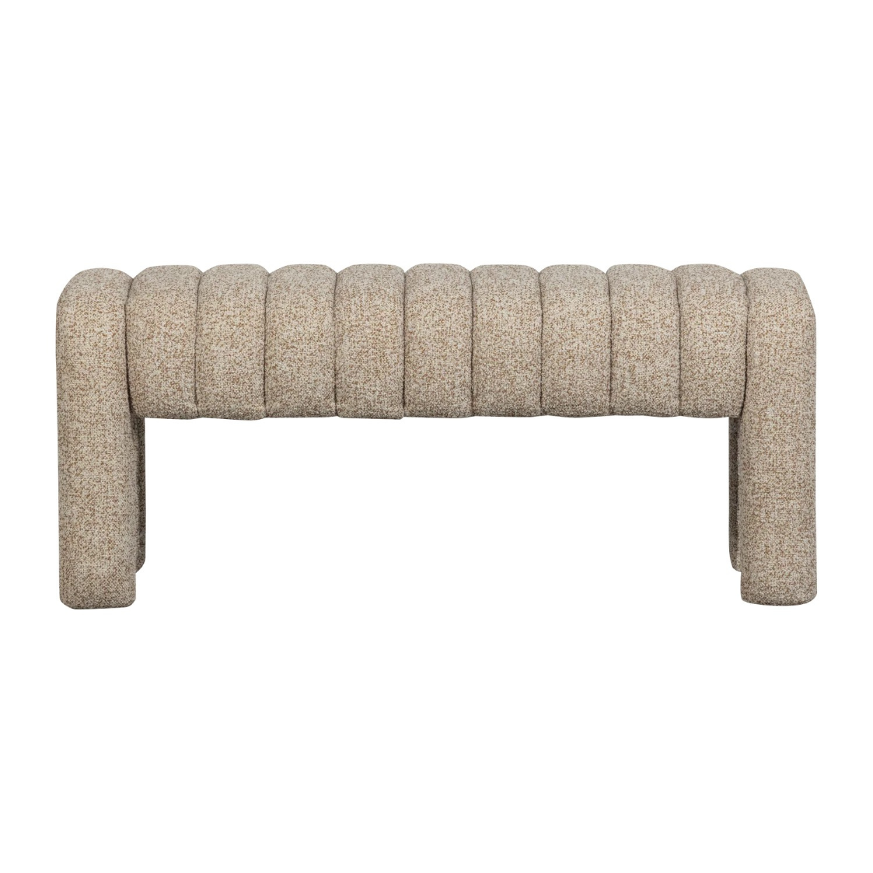 Frex gestoffeerd bankje bouclé bruin