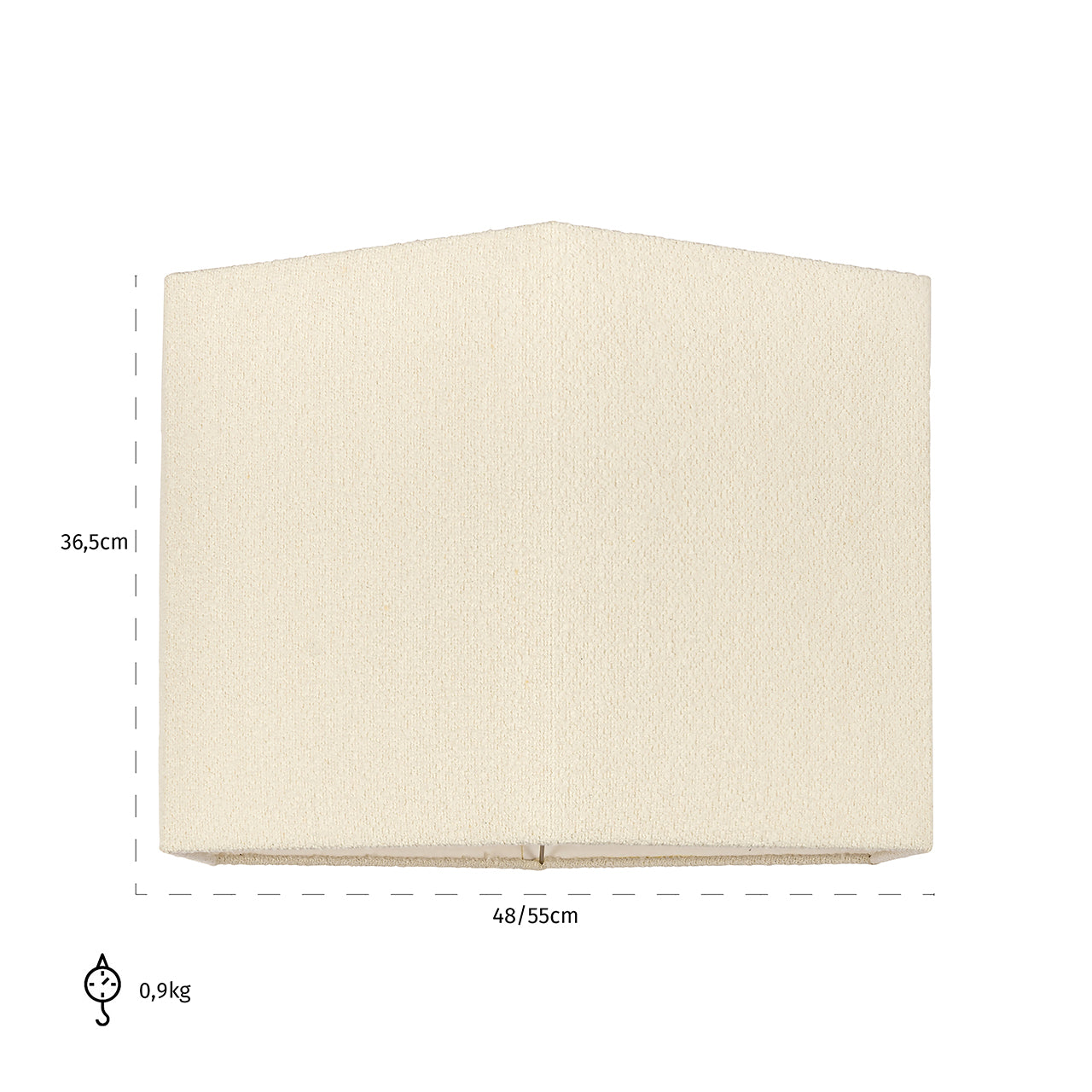 Soho white bouclé lampshade, extra large hexagonal (White)