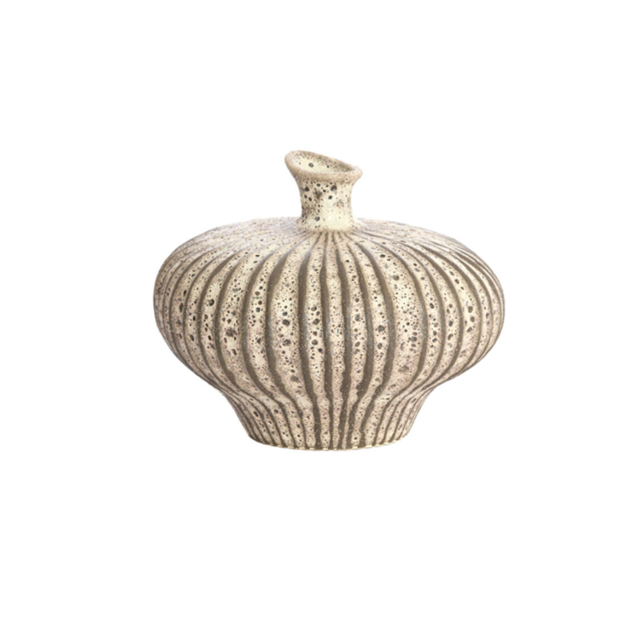 Vaas Nevano 23x22,5x18 cm donker bruin/creme