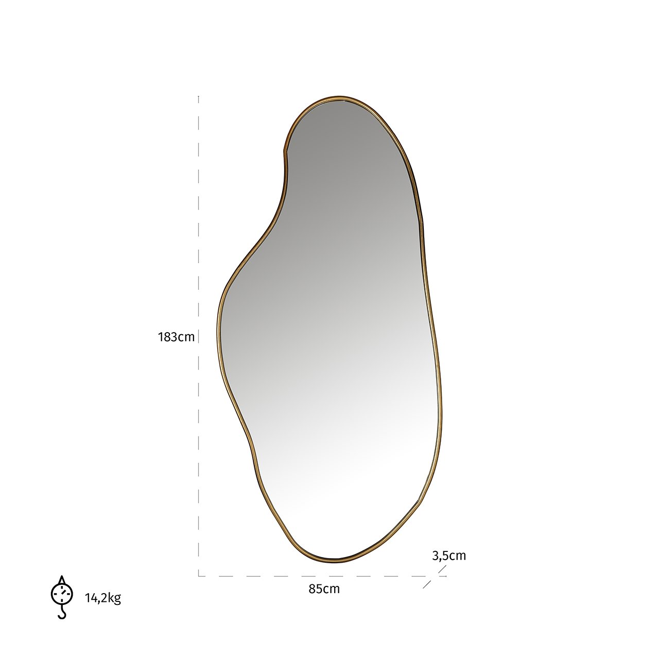 Spiegel Alton Brushed Gold