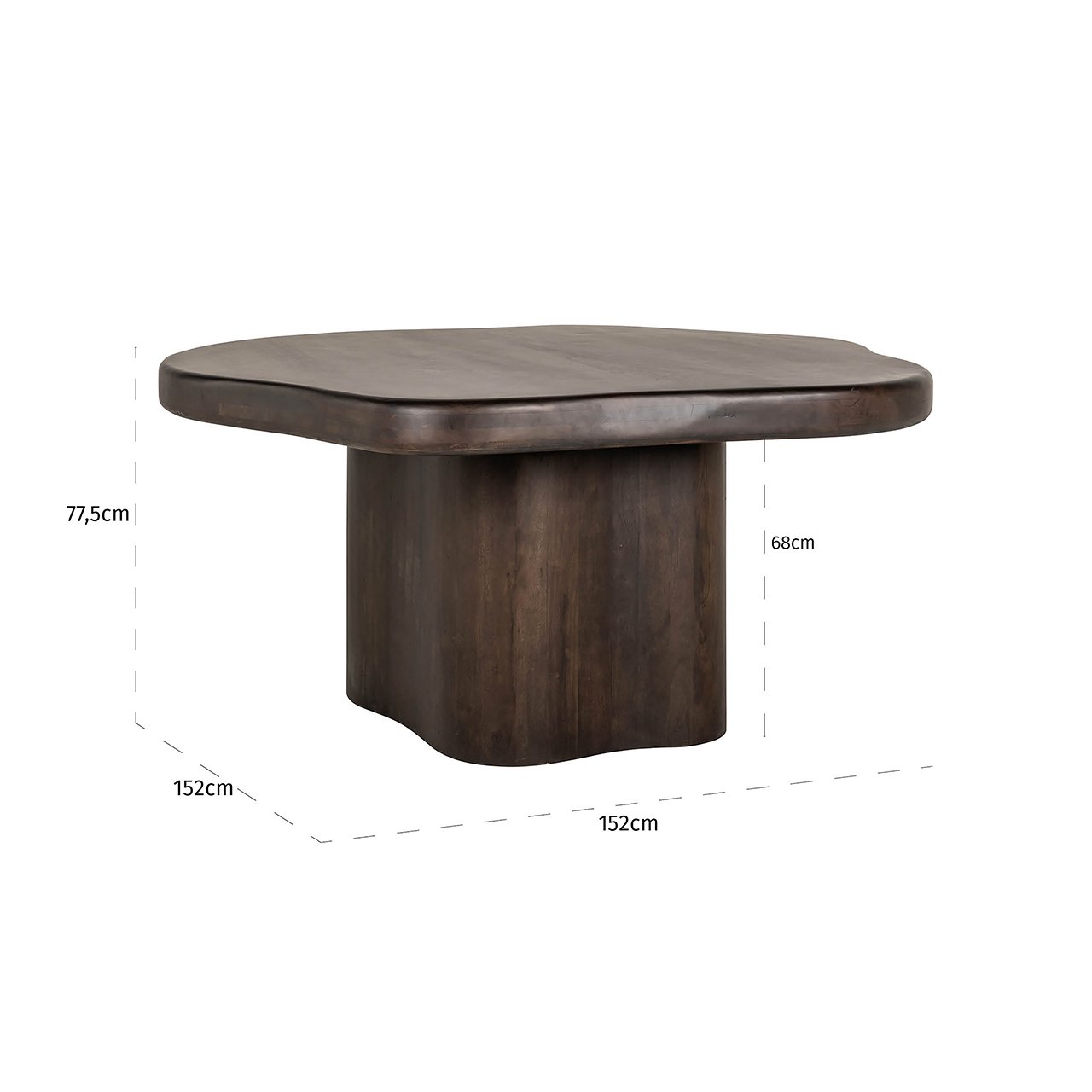 Sherman Organic Dining Table 152x152 (Brown)
