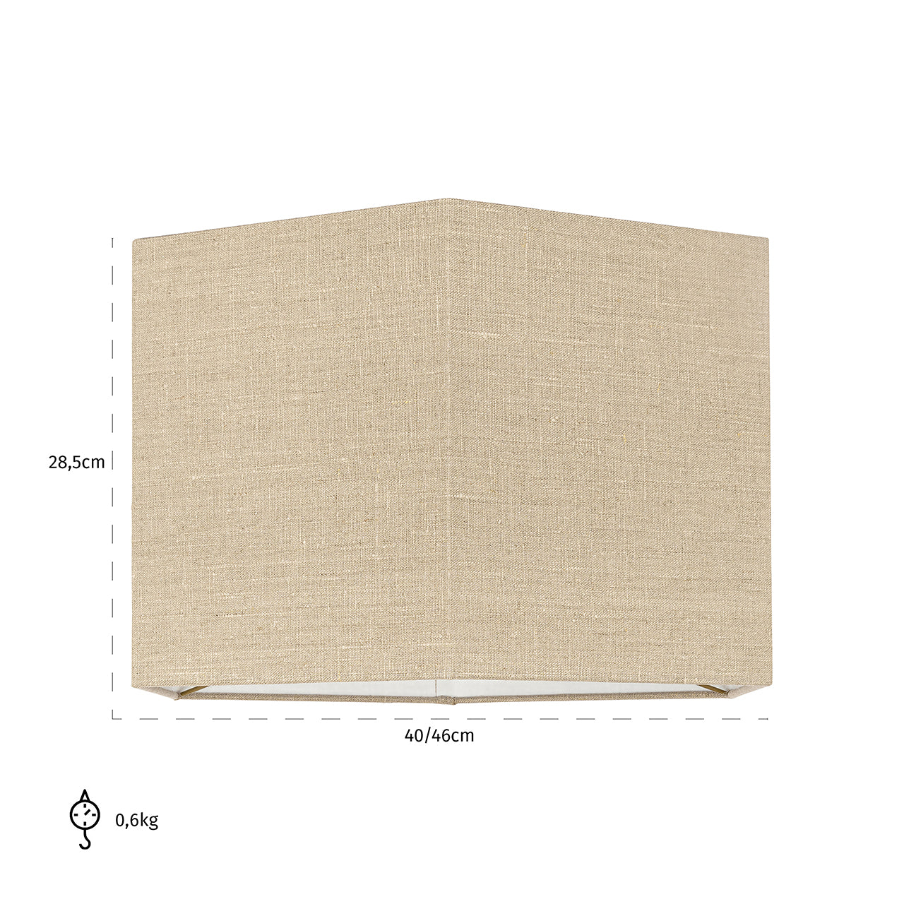 Sally sand linen lampshade, medium hexagonal