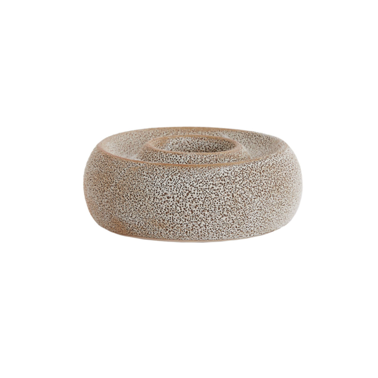 Waxinelicht Othoni Ø20,5x7,5 cm creme/zwart