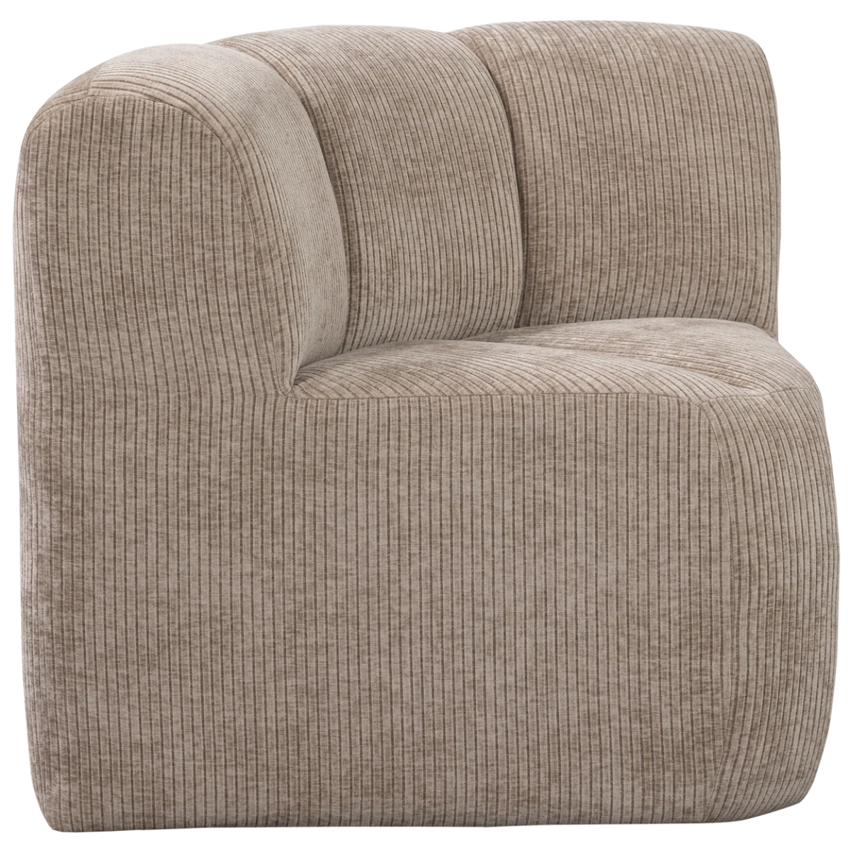 MOJO CORNER DINING BENCH WITH BACKREST, RIB FABRIC, DARK SAND