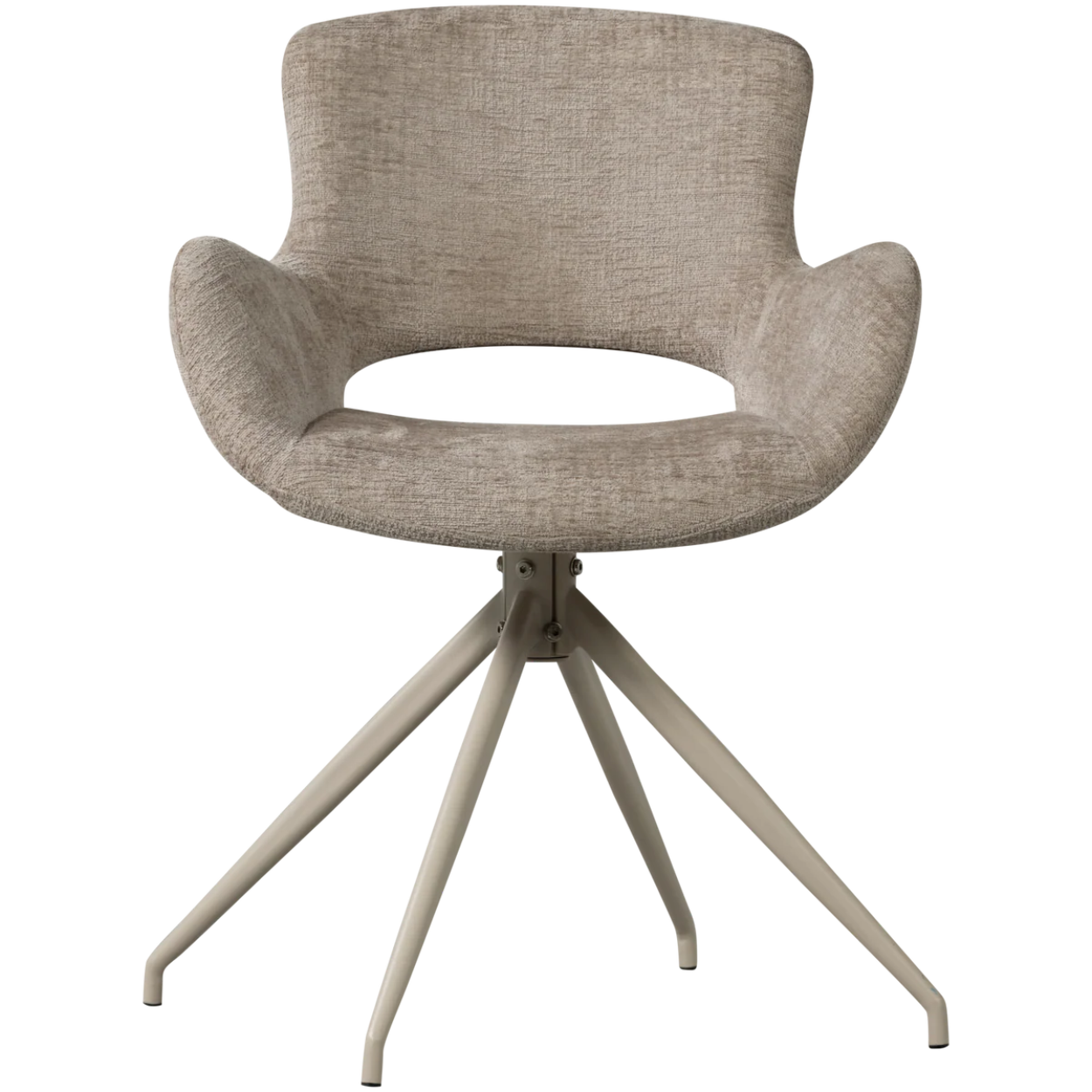 Eetkamerstoel Eliva structure velvet zand - set van 2