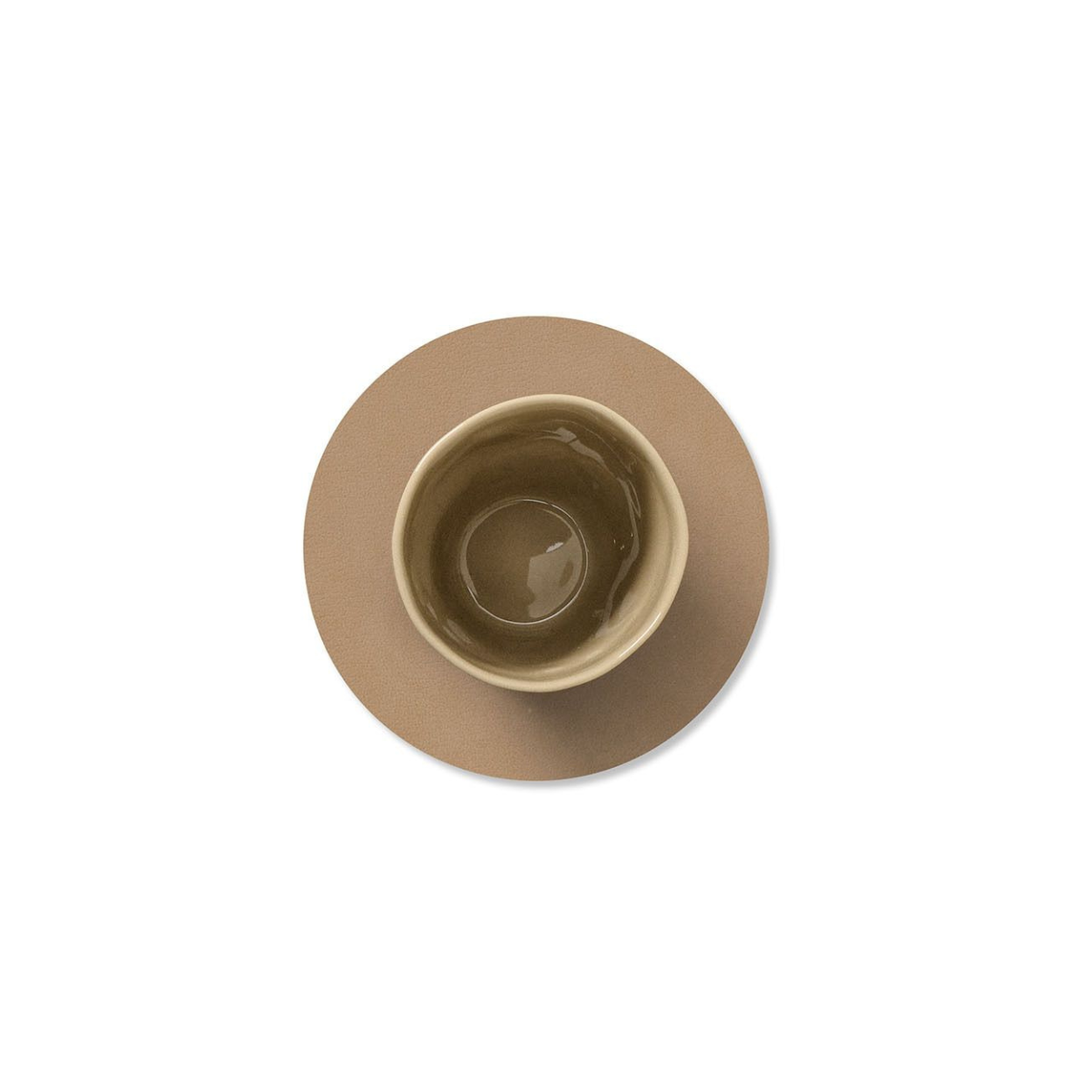 Onderzetter glass mat cirkel Nougat