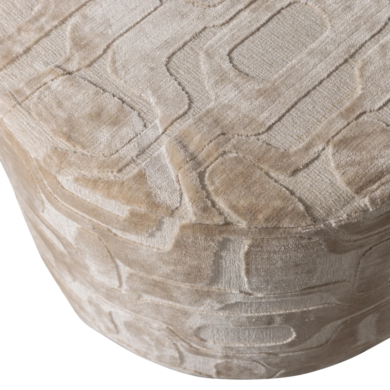 Yago poef viscose dessin naturel 43xø60 cm