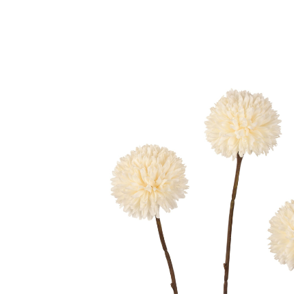Kunsttak pompom x3 78 cm wit