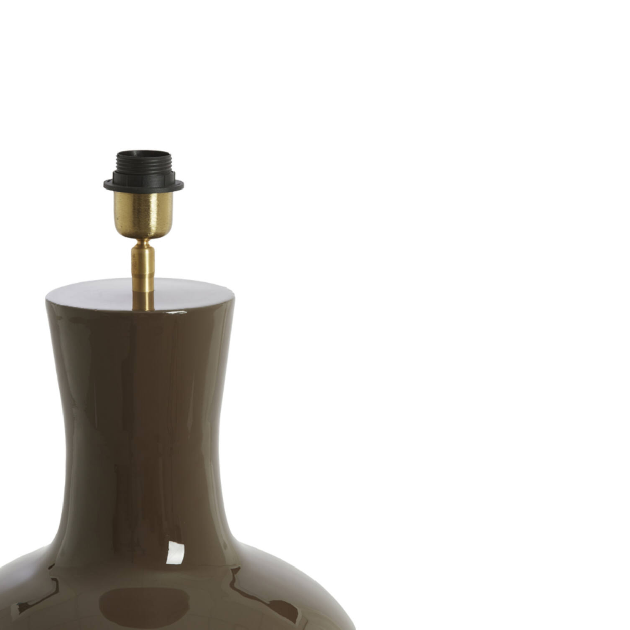 Lampenvoet Nana + lampenkap Ø33x51 cm donker bruin