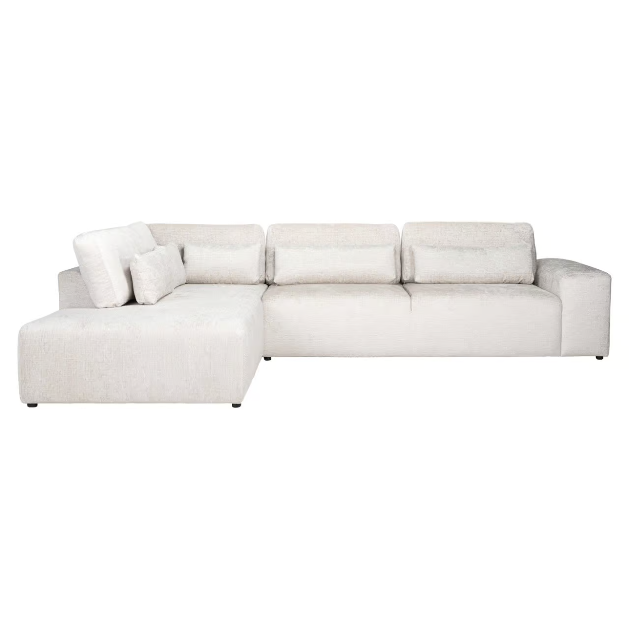 Sofa Lund 3-seater + ottoman left cream fusion (Fusion cream 02)