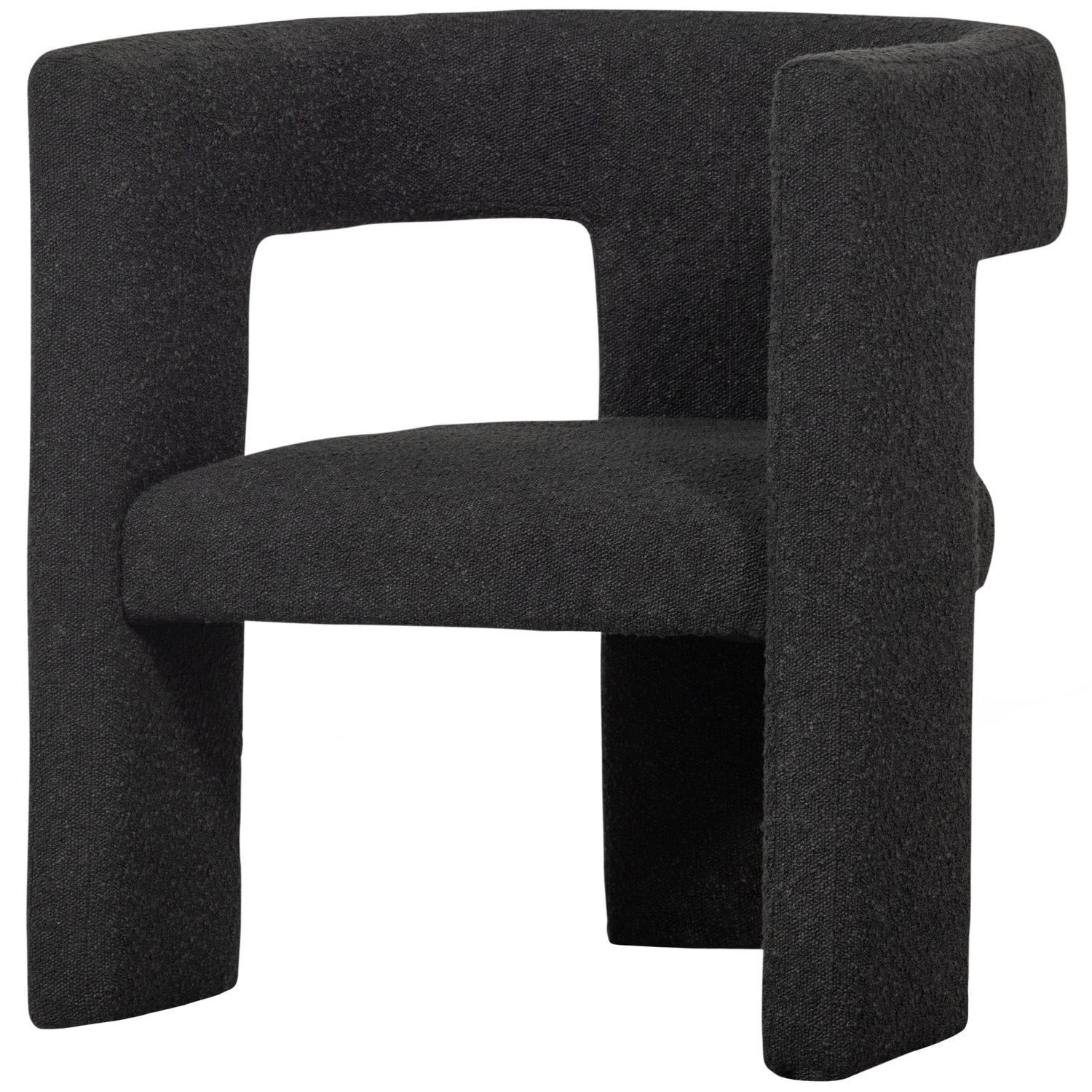 Tiwa fauteuil bouclé donkergrijs