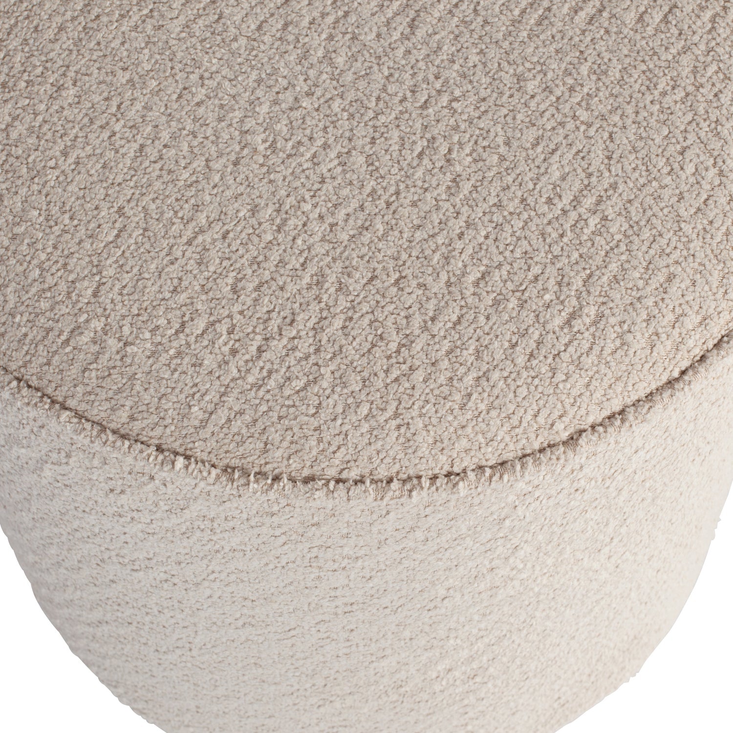 Sara poef hoog bouclé crème 46xø46