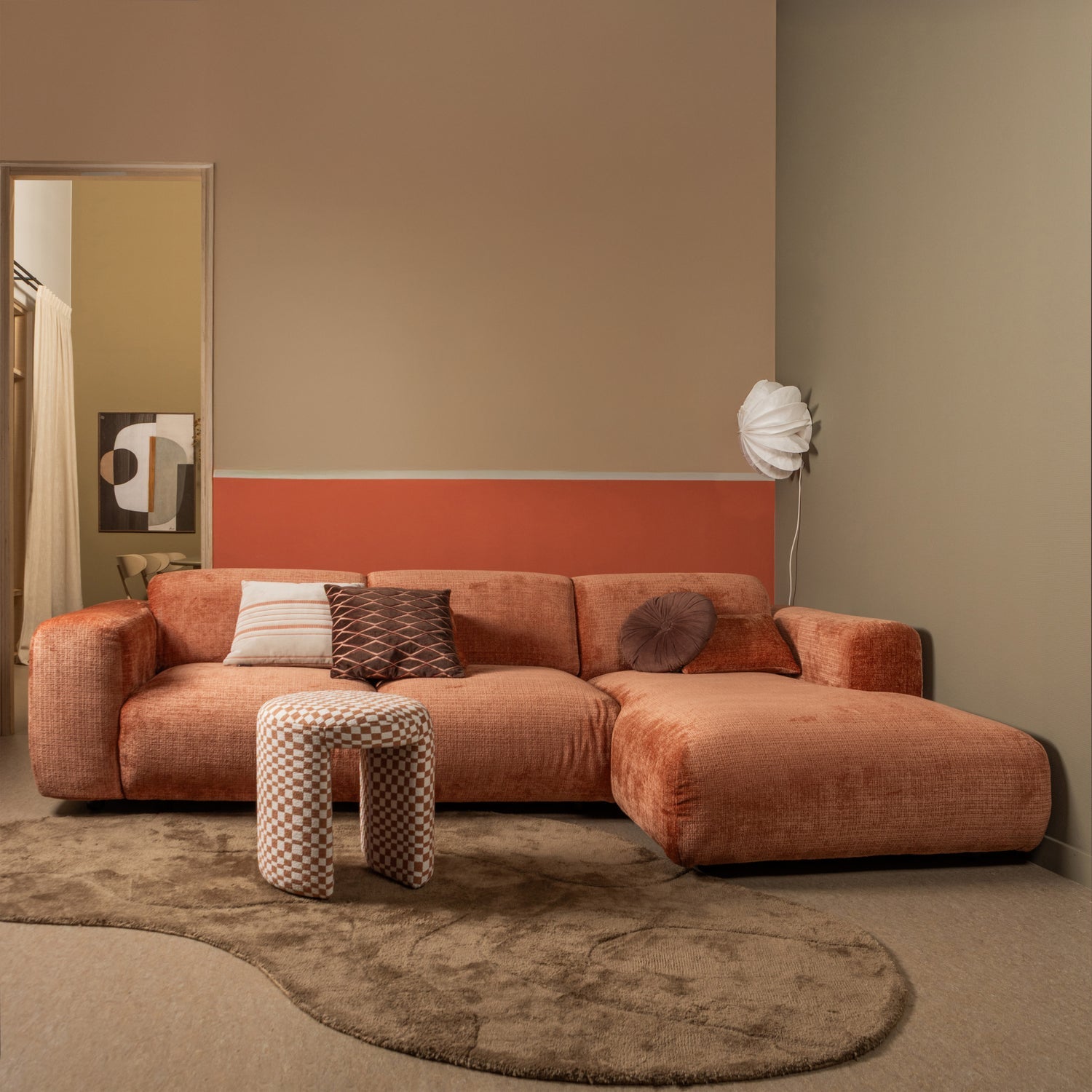 Alya vloerkleed 170x240 cm organisch pale brown