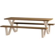 Tablo tuin picknicktafel ayous zand X-poot metaal
