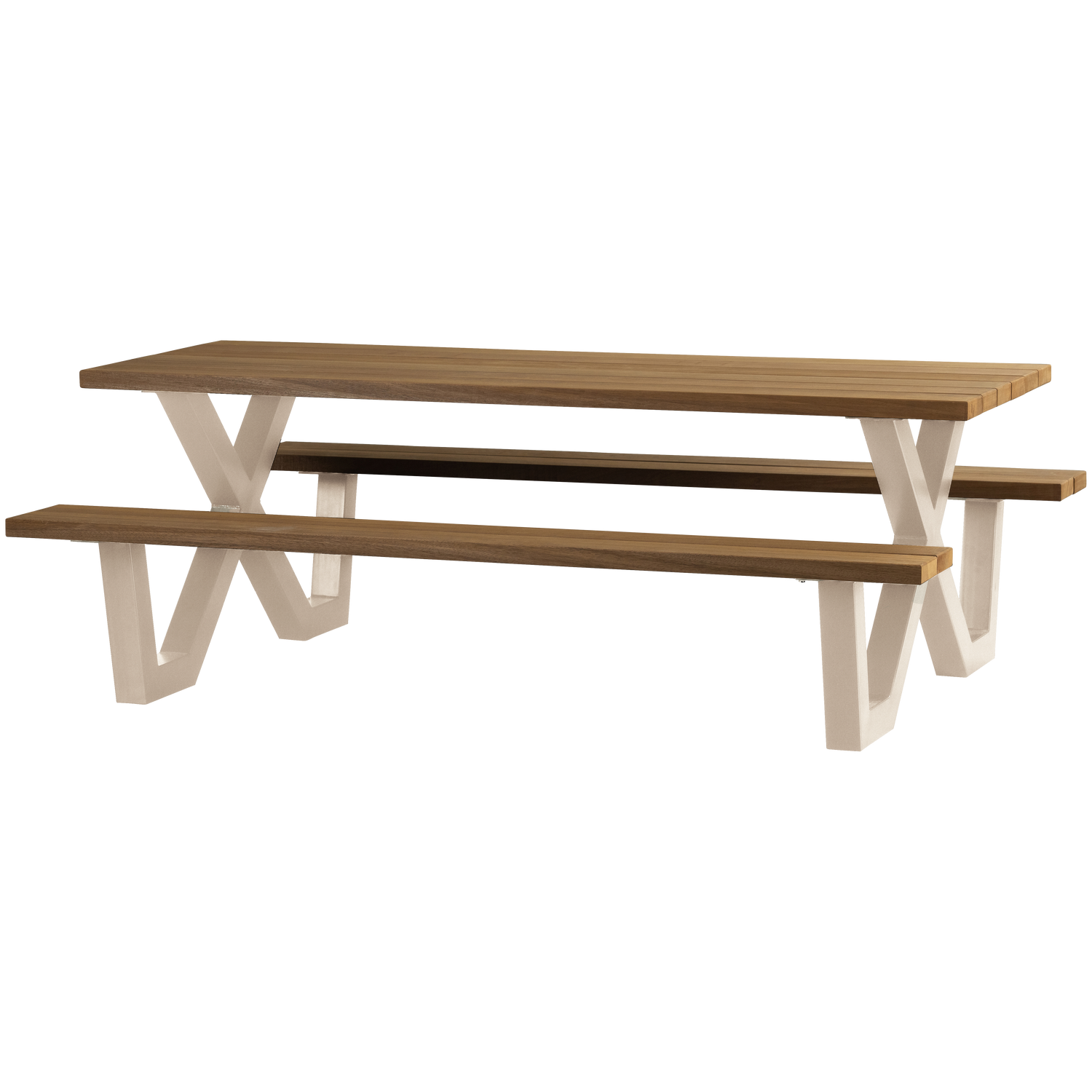Tablo tuin picknicktafel ayous zand X-poot metaal