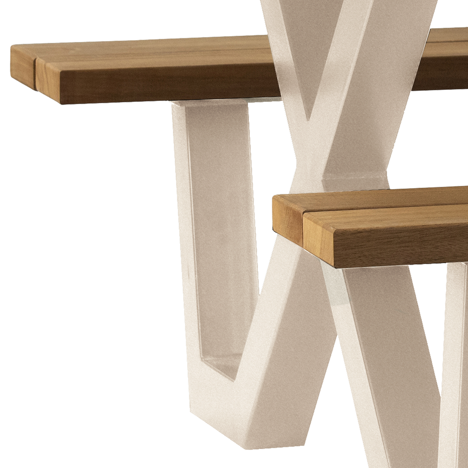 Tablo tuin picknicktafel ayous zand X-poot metaal