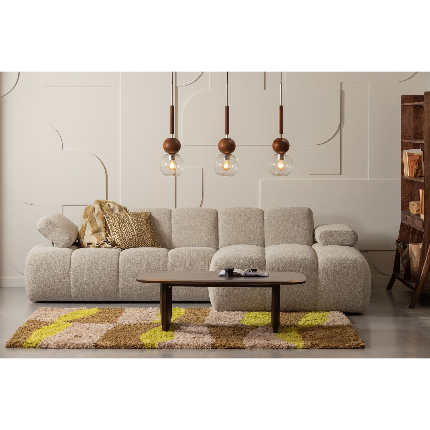 Bank Mojo rechts - Boucle beige Melange