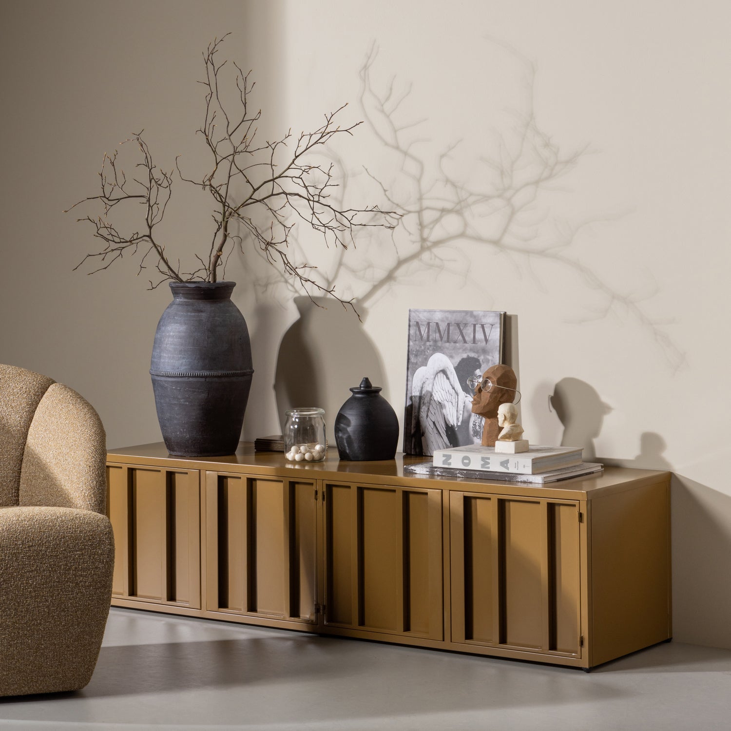 LEVEL TV UNIT METAL HONEY YELLOW 44X160 CM