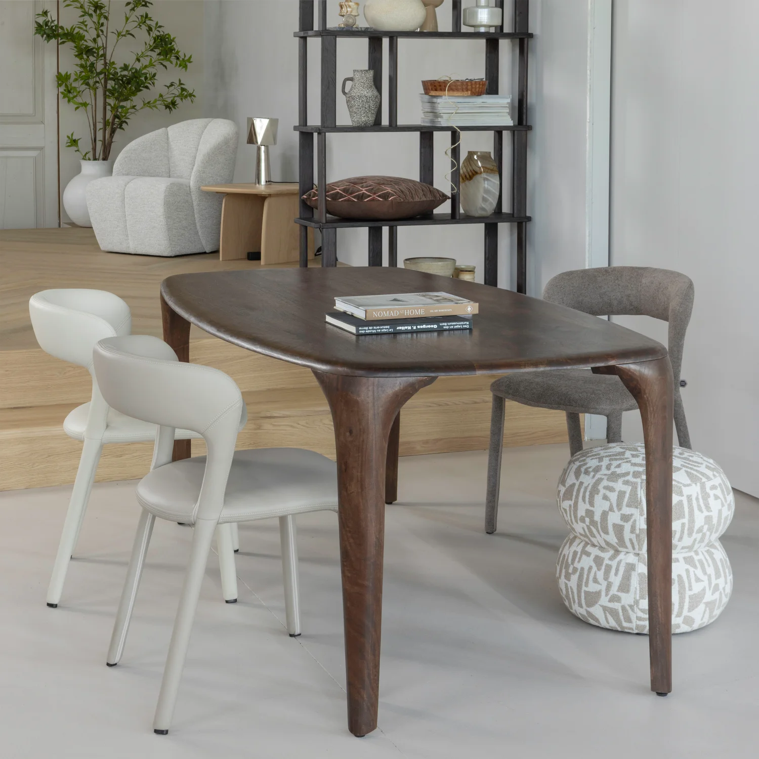 Poef/Hocker Anic Grafisch Beige