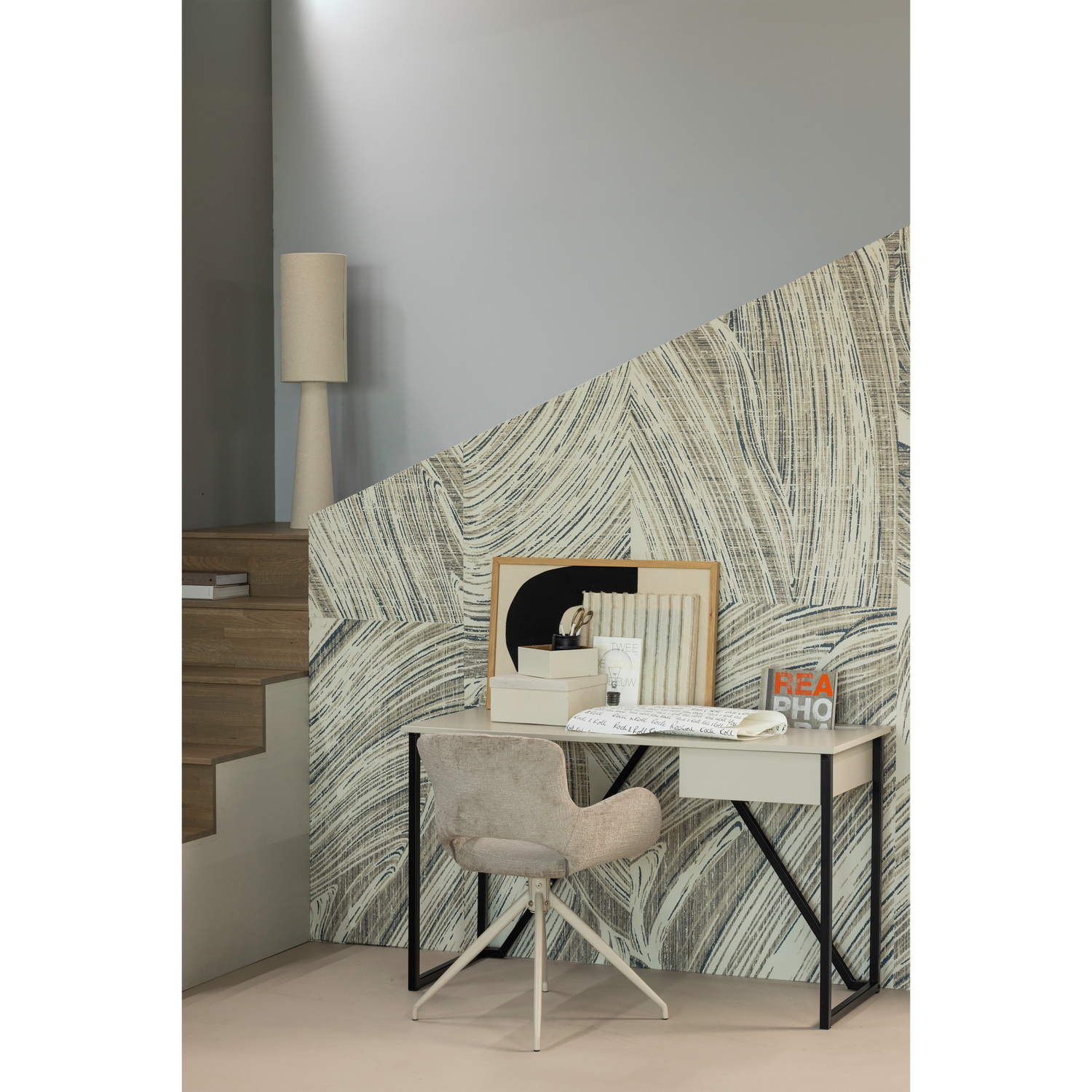 Eetkamerstoel Eliva structure velvet zand - set van 2