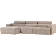 NOVI CHAISE LONGUE SOFA LEFT NATURAL MELANGE