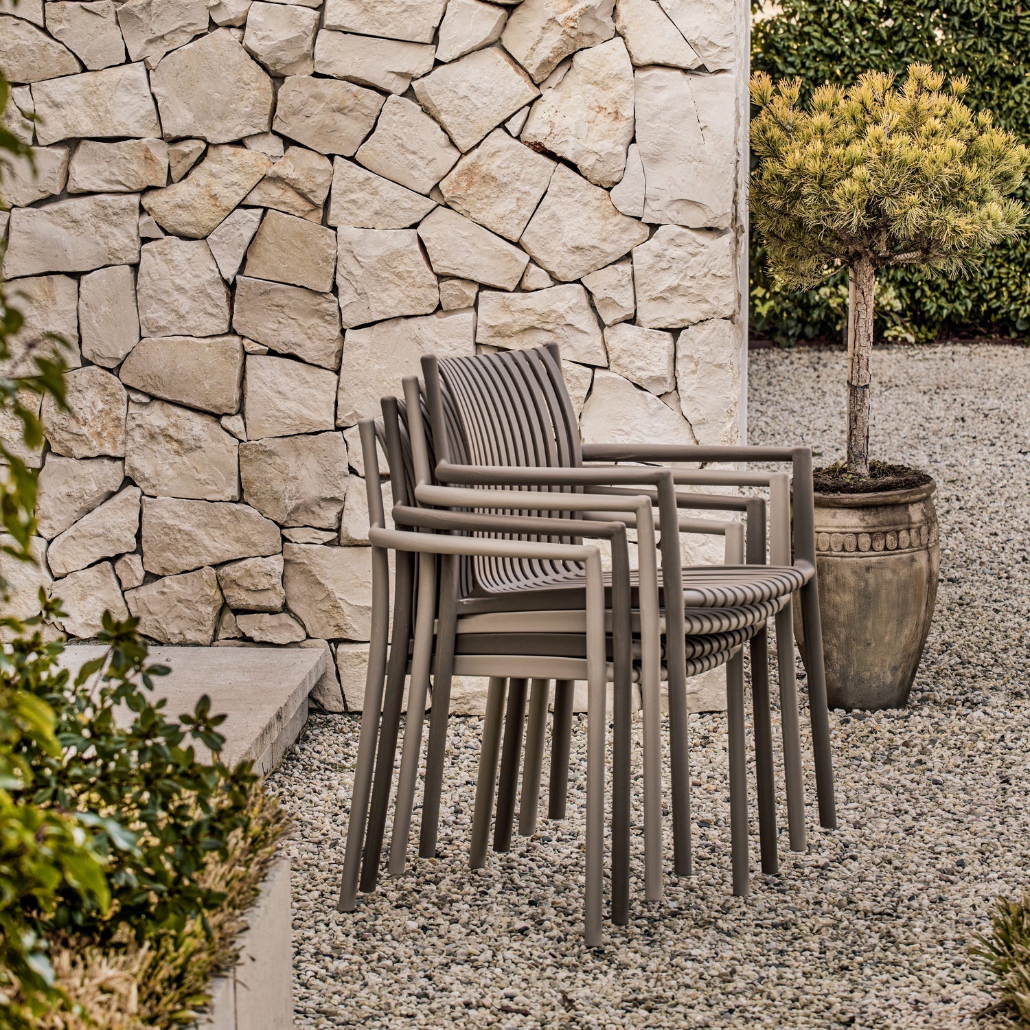 Tuinstoel Easy Going zand - Set van 2