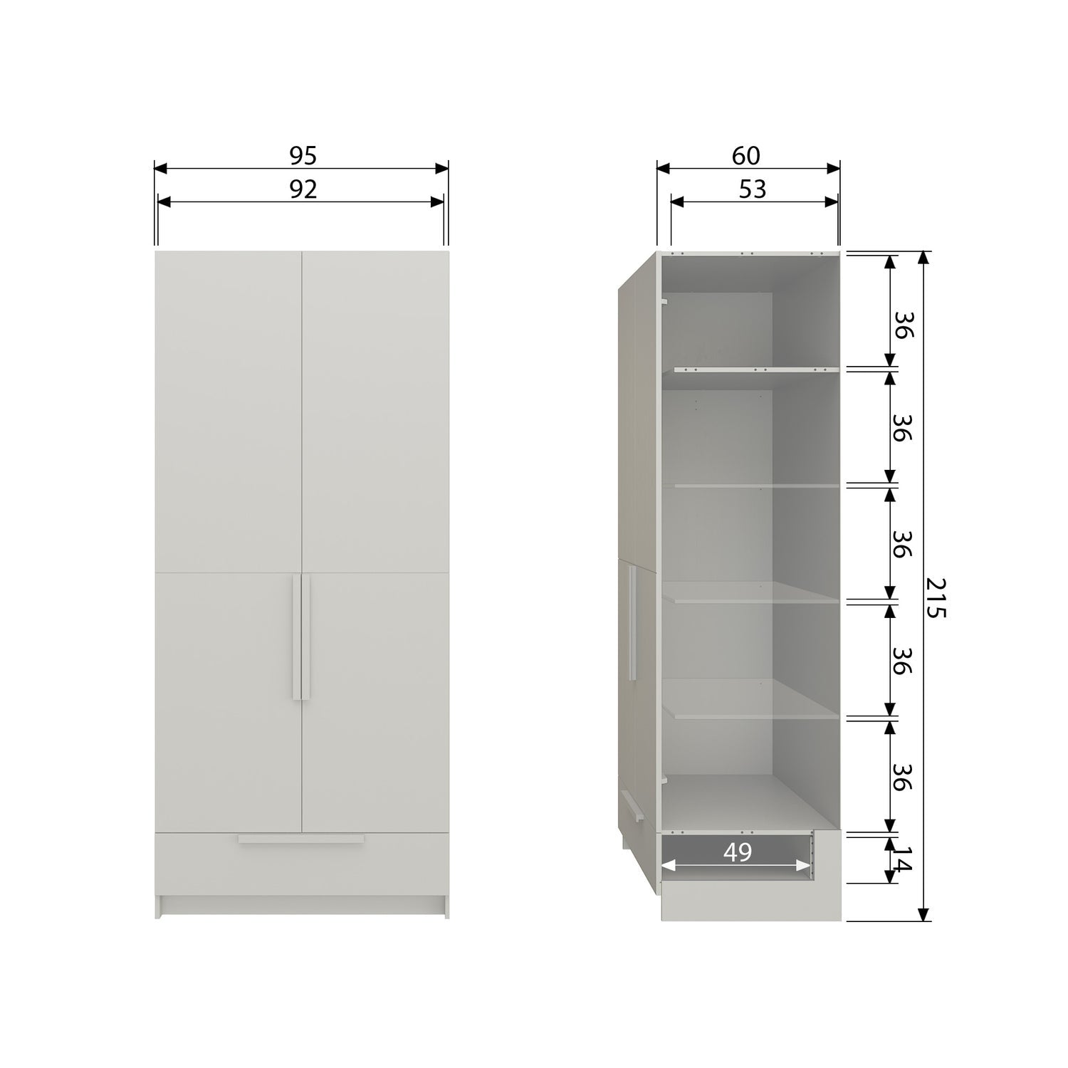 Opbergkast Pure - 2-deurs