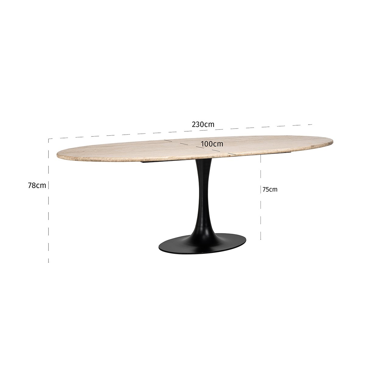 Dining table Hampton oval 230 (Black)