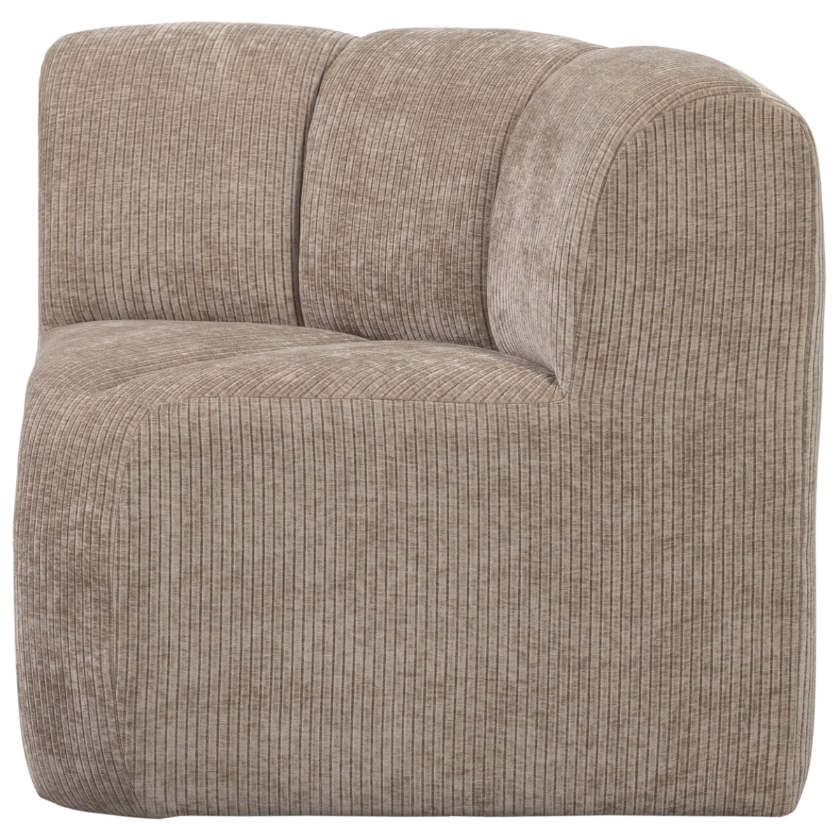 MOJO CORNER DINING BENCH WITH BACKREST, RIB FABRIC, DARK SAND