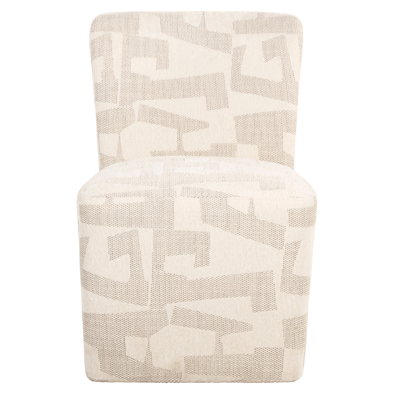 Eetkamerstoel Lorain met wieltjes beige graffic