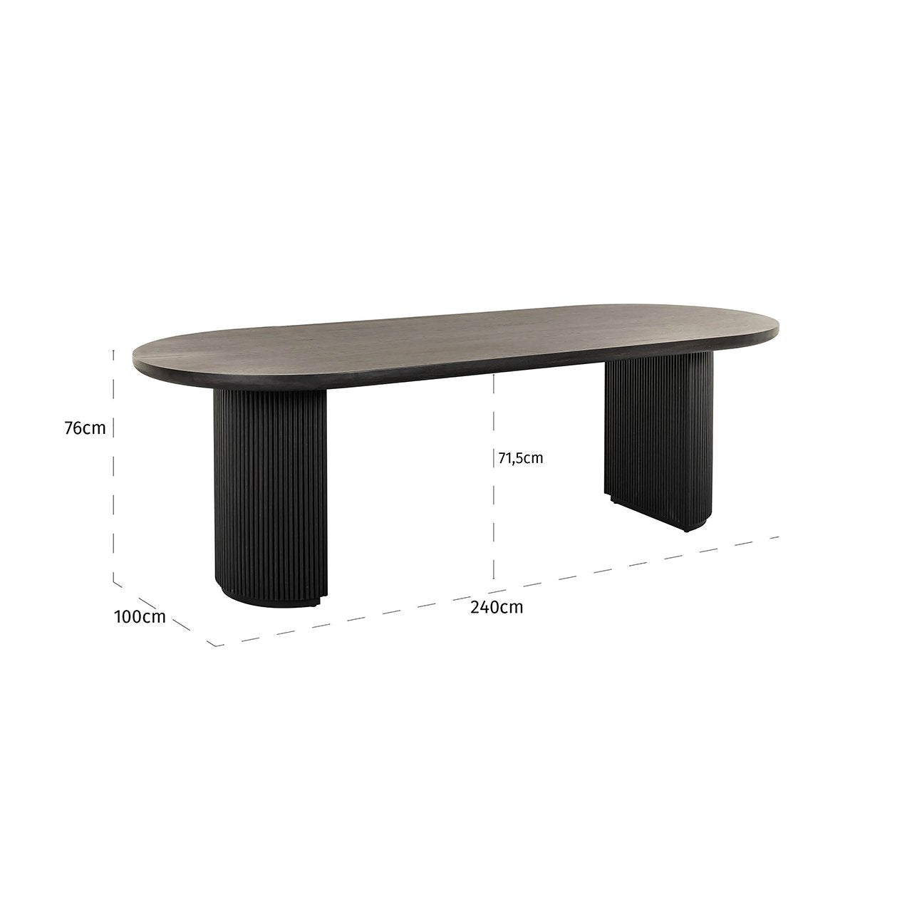 Eettafel Kingston 240 dark coffee
