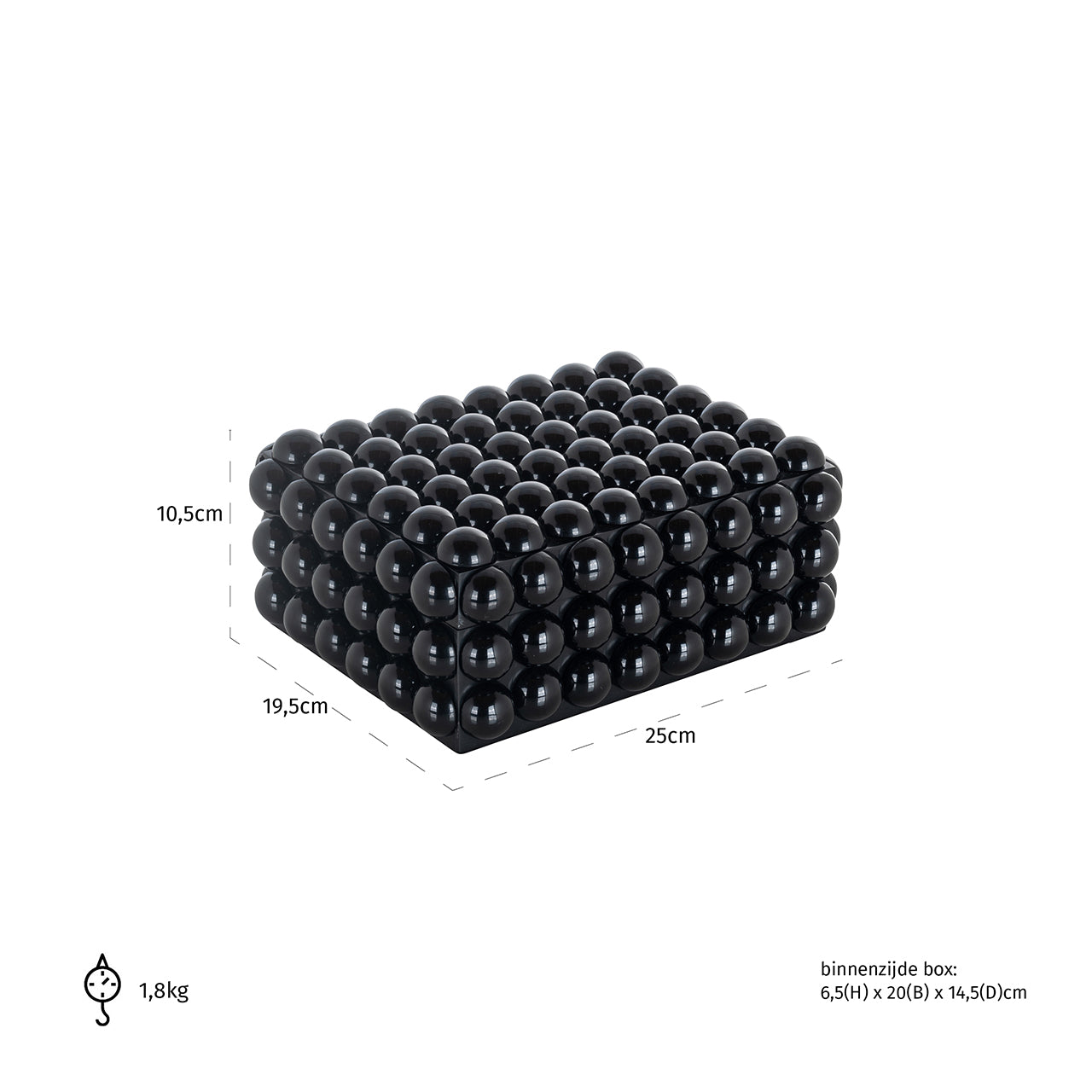 Juwelenbox Batool klein Black