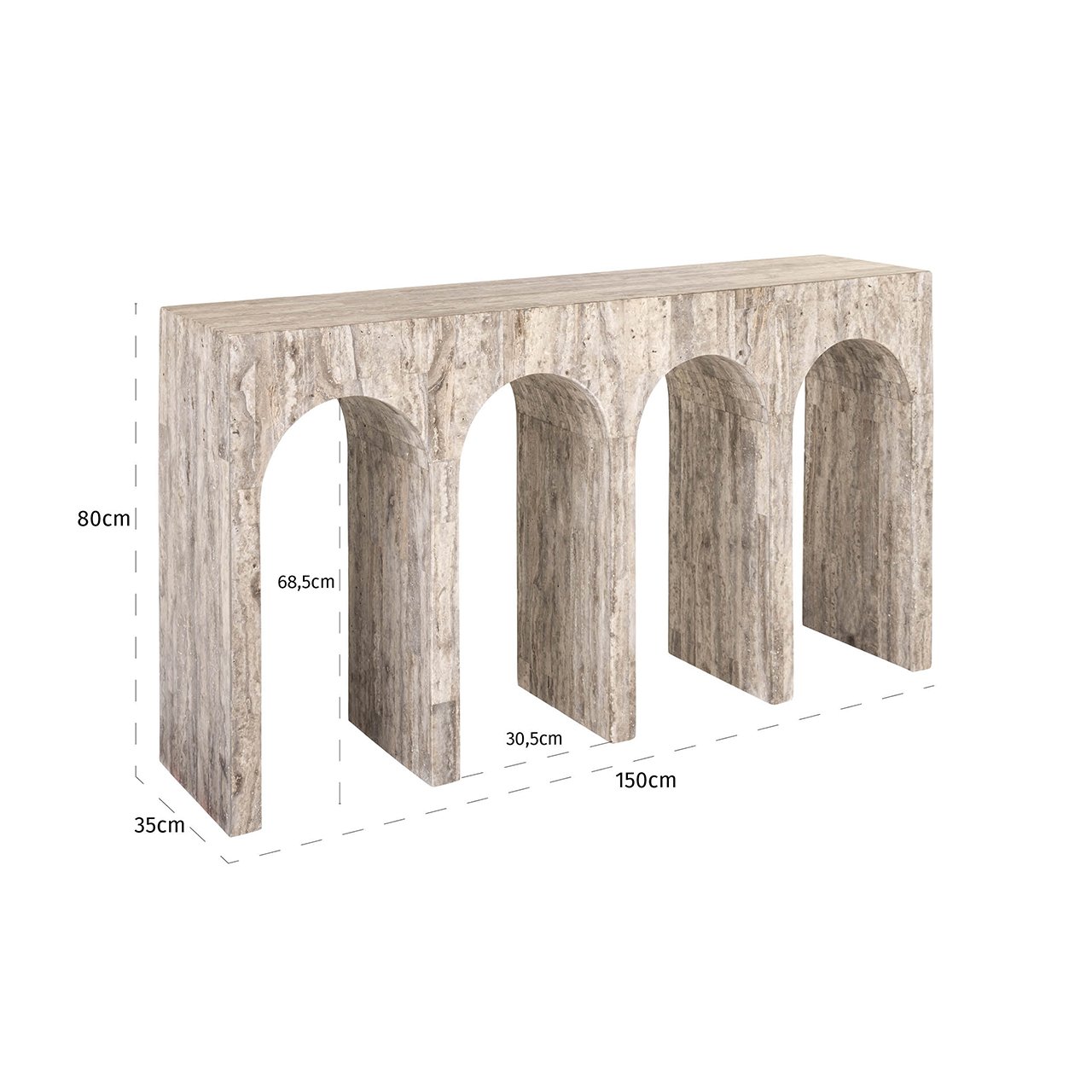 Wandtafel La Rague naturel grijs travertin