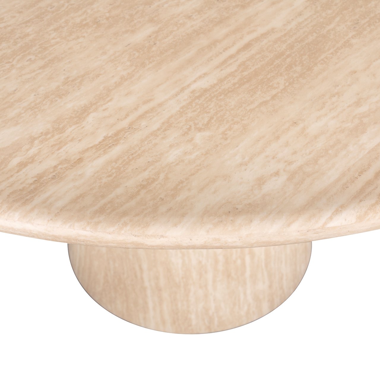 Dining table Fictus 140Ø faux travertine (Beige)