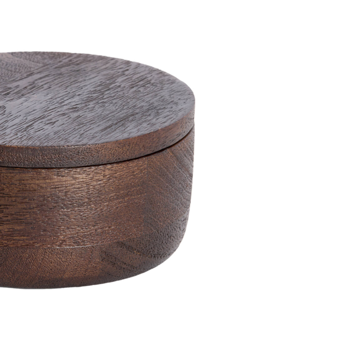 Opbergdoos Meteti Ø14x7 cm donker bruin