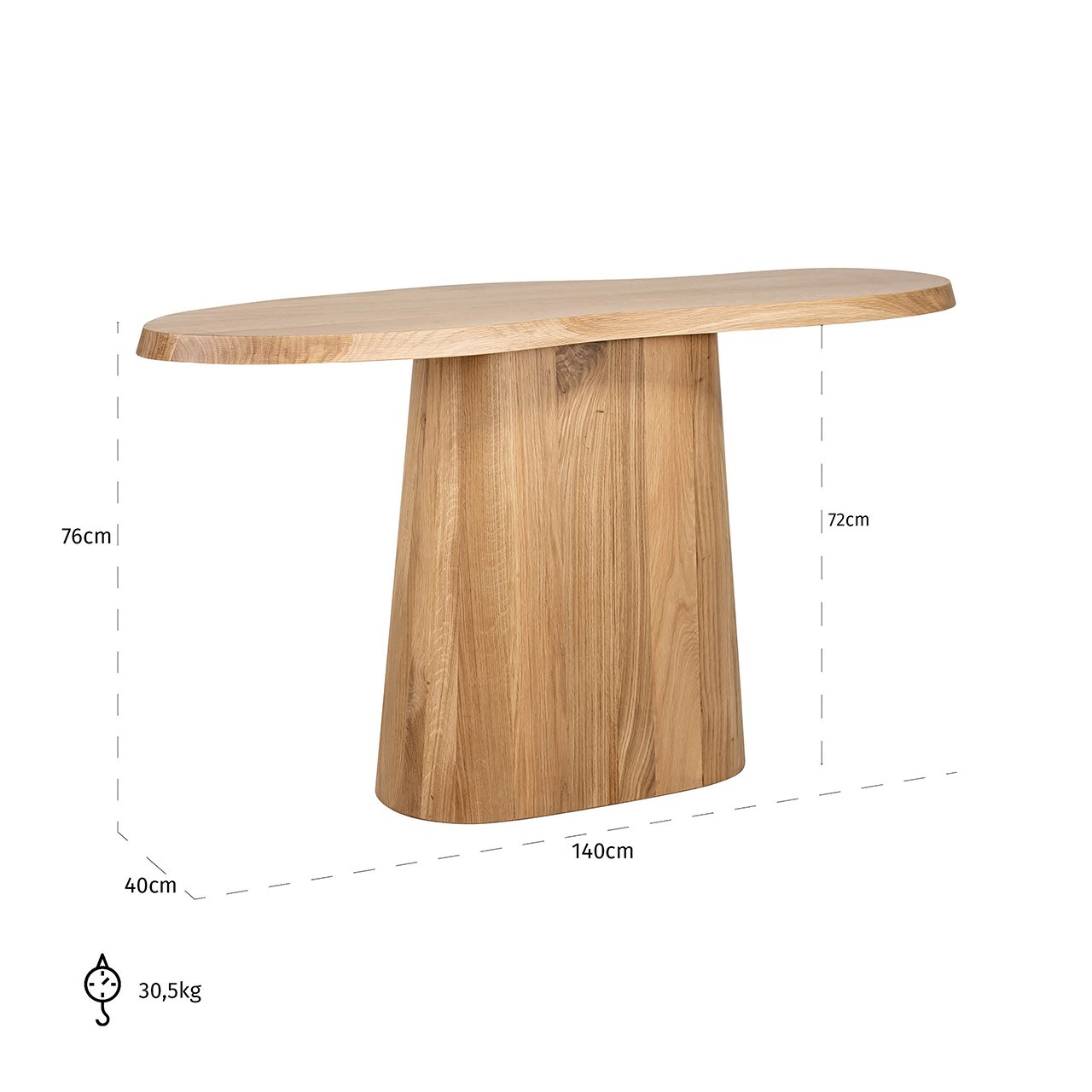 Riva wall table (Natural oak)