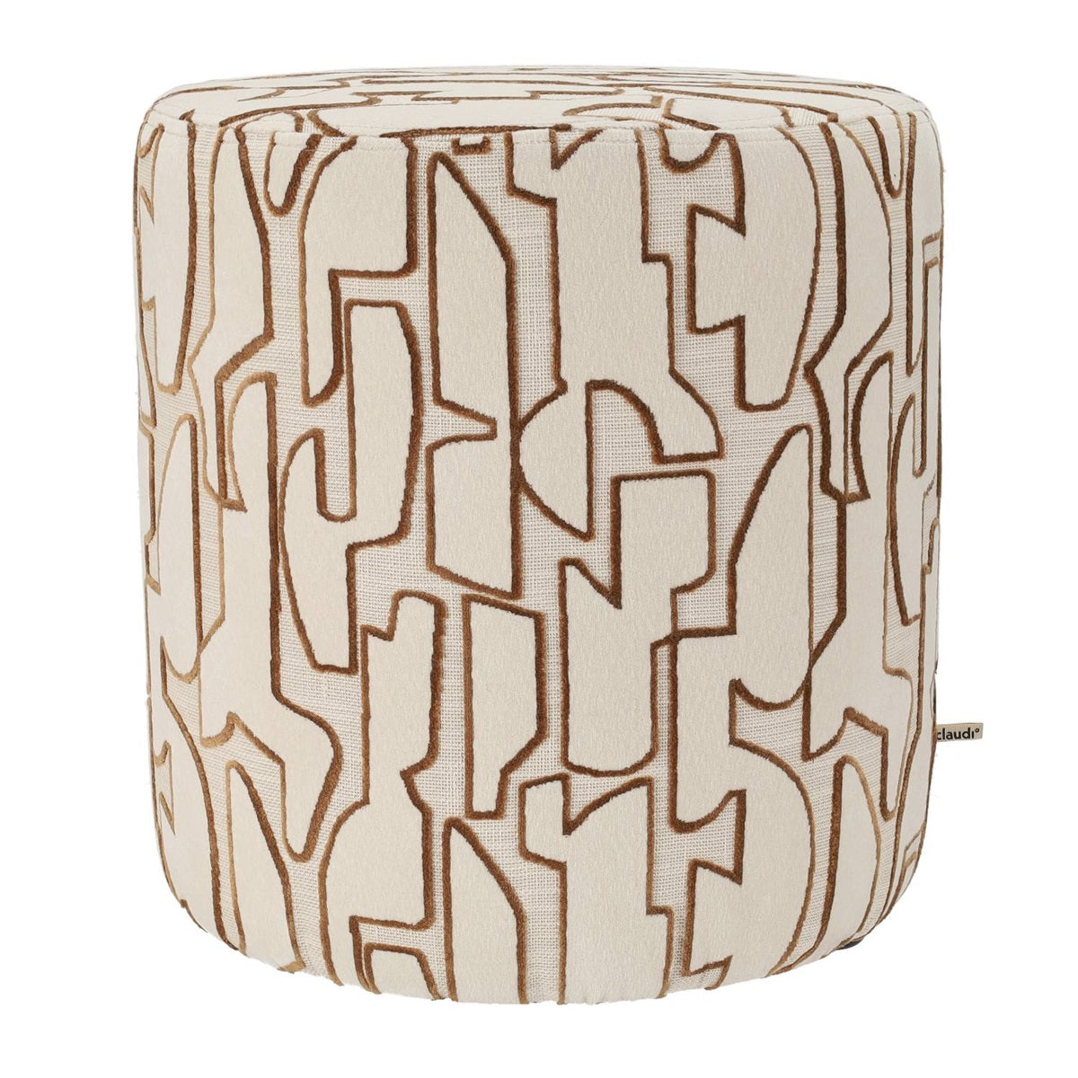 Pouf Seraq Off White/Chocolate Ø42x48cm