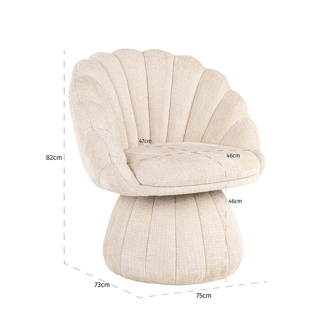 Fauteuil Blossom beige chenille