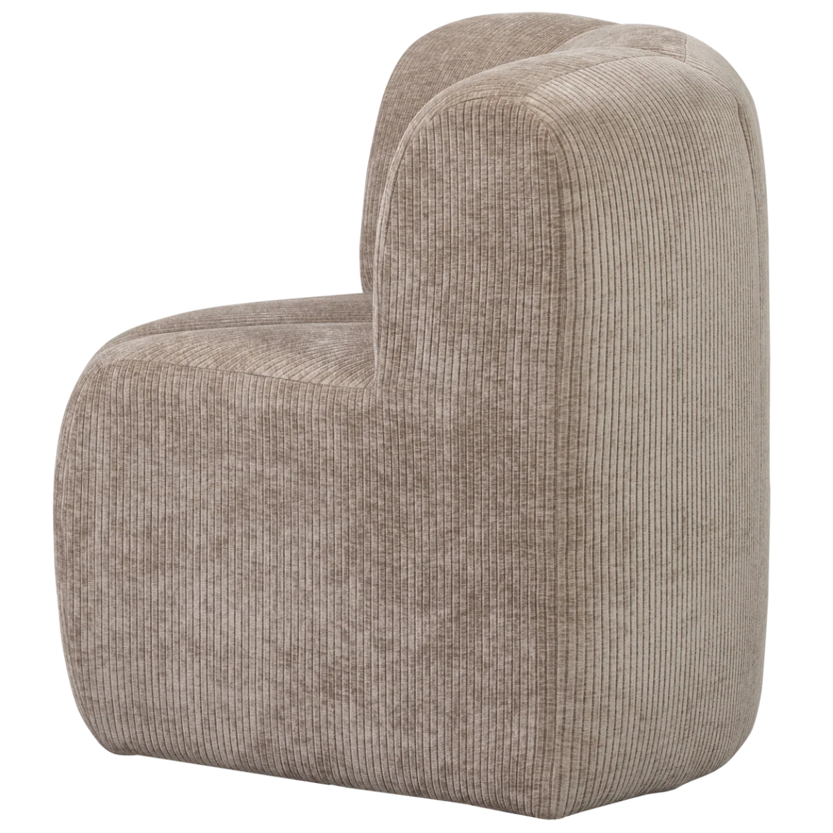 MOJO CORNER DINING BENCH WITH BACKREST, RIB FABRIC, DARK SAND