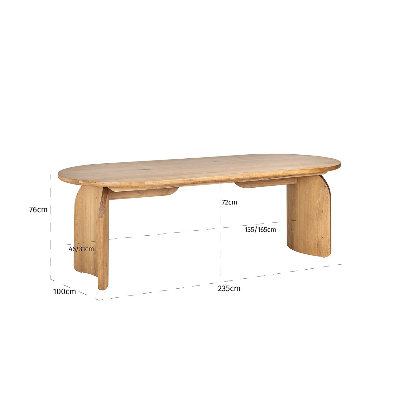 Fairmont natural 235 dining table (Natural)