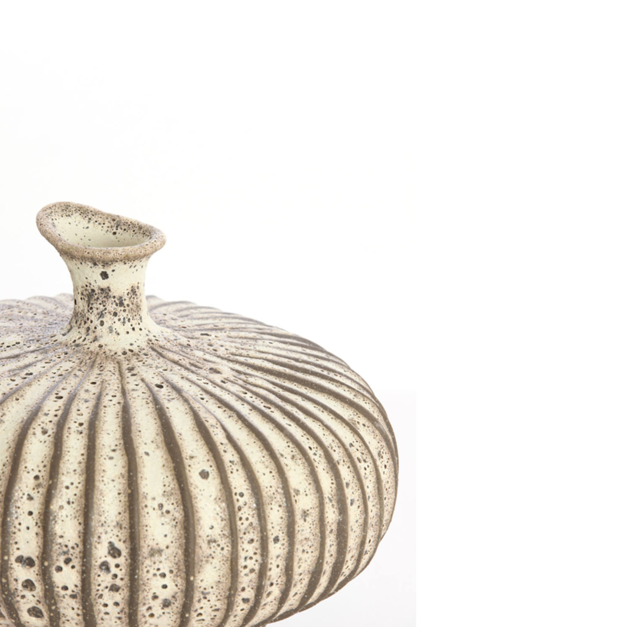 Vaas Nevano 23x22,5x18 cm donker bruin/creme