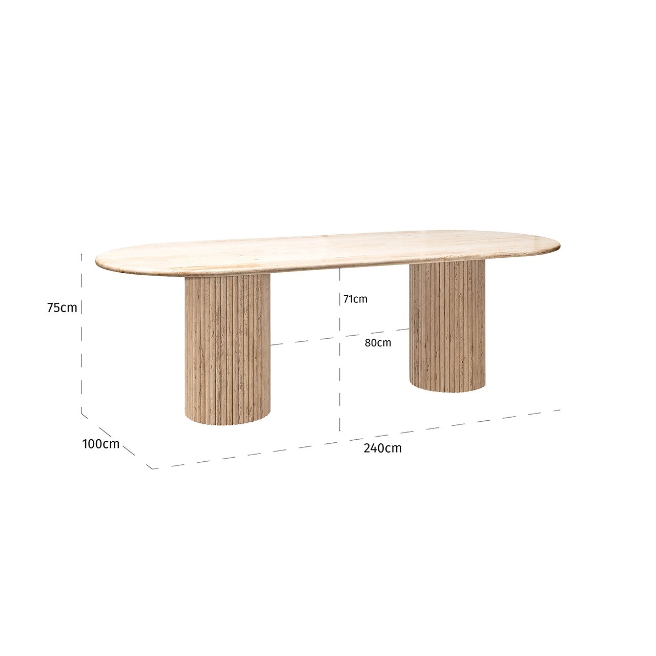 Dining table La Cantera oval 240 (Beige)