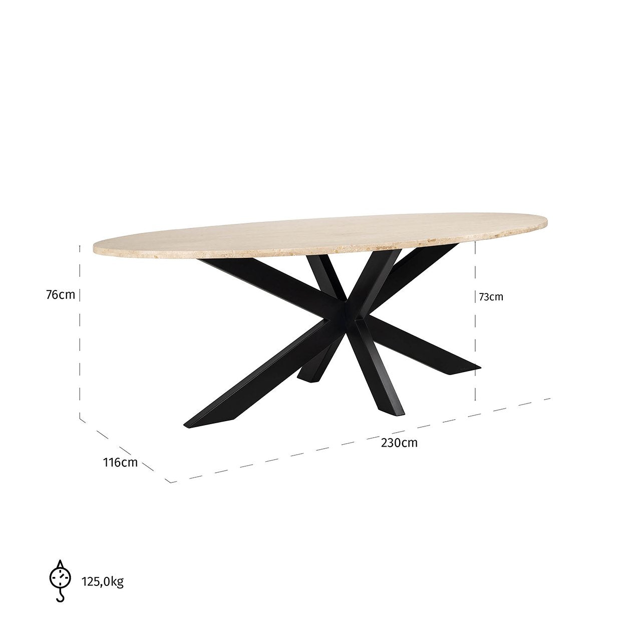 Dining table Avalon oval 230 (Bronze)