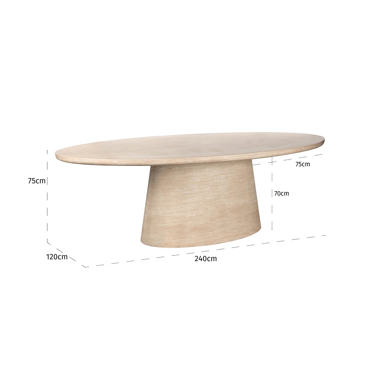 Dining table Fictus 240 Travertine faux (Beige)