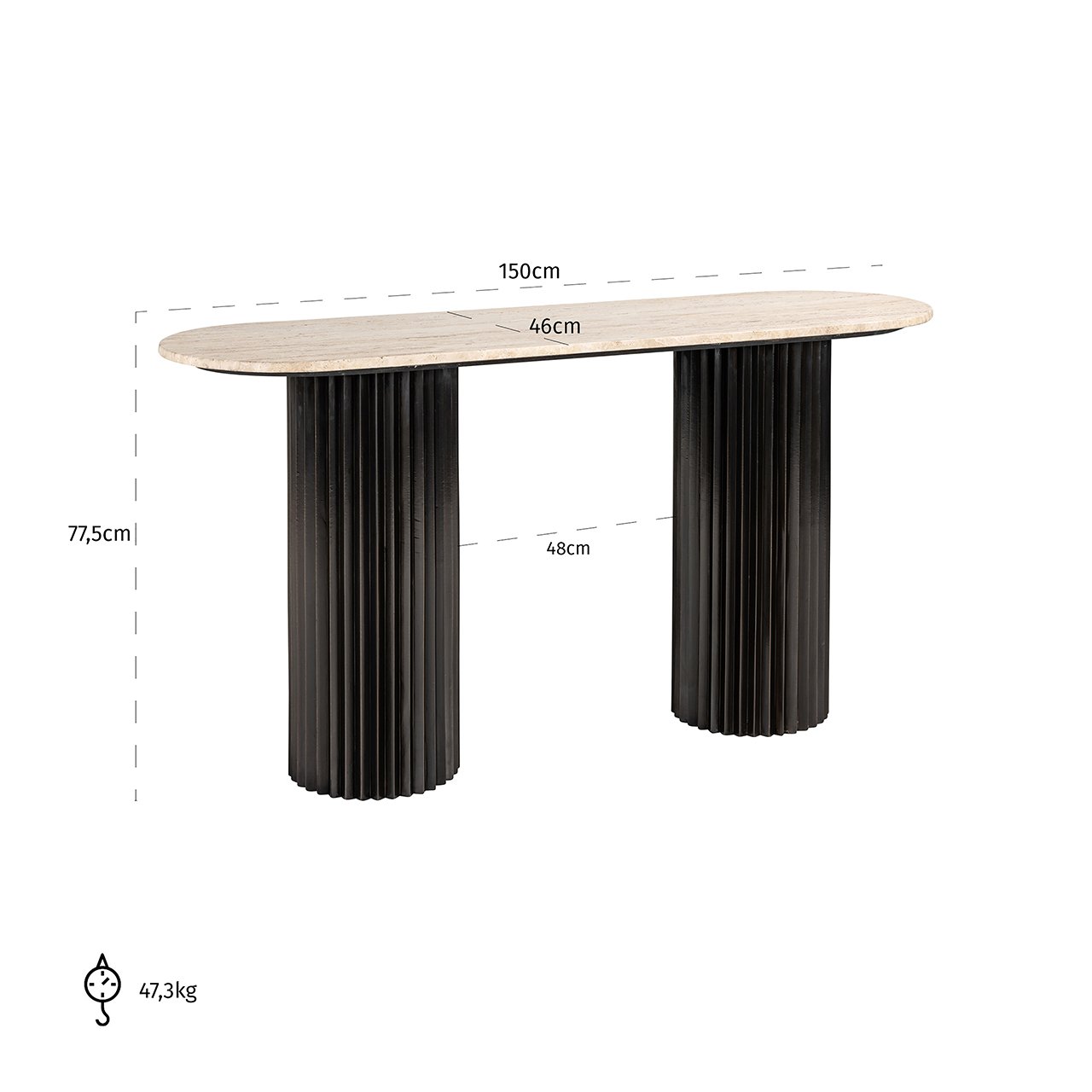 Console table Hampton (Dark brown)